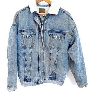 Denim Trucker Sherpa lined jacket Size Small